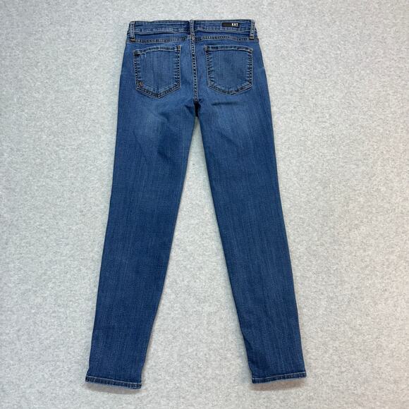Kut From The Kloth Diana Skinny Jeans WMN 6 Blue Medium Wash Mid Rise Distressed - Picture 5 of 10